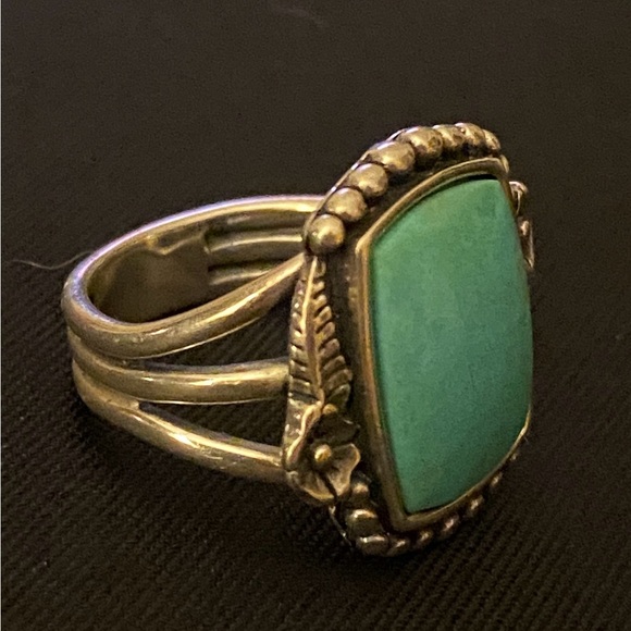 Wilson Jim signed Turquoise and Sterling Ring - Picture 2 of 6
